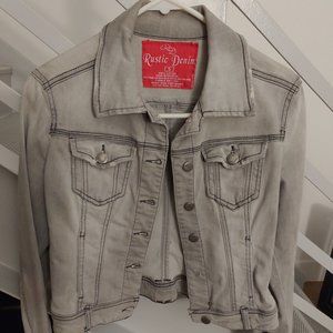 NWOT Grey Washed Crop Jean Jacket SZ S